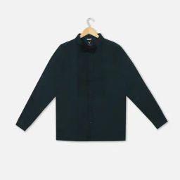 Allen Solly Junior Green Solid Full Sleeves Shirt with Bow with Bow-image-48