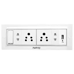 Palfrey Electric Extension Board  5A + 5A + 2 Universal Two Pin Socket + USB Socket with Master Switch and Heavy Duty 2 Meter Wire-31