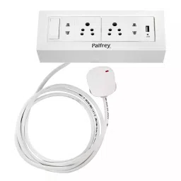 Palfrey Electric Extension Board  5A + 5A + 2 Universal Two Pin Socket + USB Socket with Master Switch and Heavy Duty 2 Meter Wire image 3