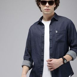 U.S. Polo Assn. Denim Co. Pure Cotton Slim Fit Opaque Casual Shirt-picture-10