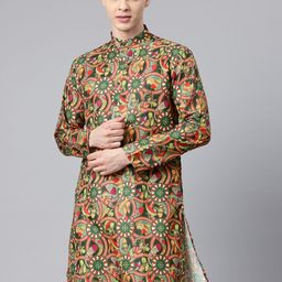 Luxrio Men Quirky Printed Mandarin Collar Kurta-16