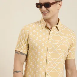 HERE&NOW Men Slim Fit Floral Opaque Printed Casual Shirt-picture-16