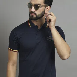 RENUOVO Men Polo Collar Applique T-shirt-picture-1