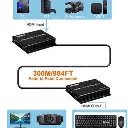 ETZIN 300M IP HDMI KVM Extender by Rj45 Cat6 Ethernet Cable Video Transmitter Receiver Extension Muitlpoint Cascade Extender Support via Network Switch. image 2