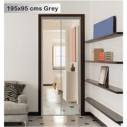 Classic Mosquito Net Magnetic Screen Fiberglass Mesh Curtain Patio Door With Full Frame Hook & Loop 195 x B 95 cm - Grey-8