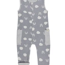 Turtledove London Cotton Knit Sleeveless Dungaree With Rainbow Print - Blue-picture-4