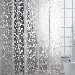 Kuber Industries PVC .20 MM Shower Curtain - 7ft, Transparent-3
