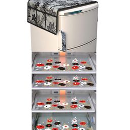 Dakshya Industries Fridge Top Cover and Fridge Mat Combo Set of 5-56