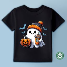 BLUSHES Halloween Theme 100% Cotton Half Sleeves Pumpkin Printed Tee - Black-image-71