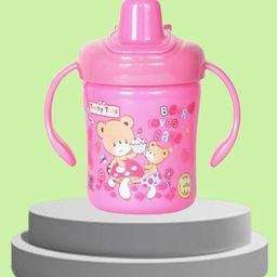 Tinny Tots Baby Unbreakable Sippy Cup Learning Sipper Feeding Feeder Spout BPA Free Bottle - (125 ml, PINK)-13