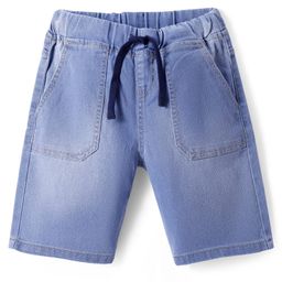 Pine Kids Woven Knee Length Solid Shorts - Light Blue-image-94
