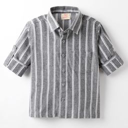 Rikidoos Full Sleeves Striped Shirt - Black & Grey-picture-23