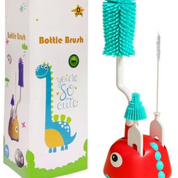 FunBlast Bottle Cleaning Brush Set with Stand 4-Pieces - Red-102