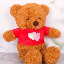 Dukiekooky Brown & Red Cute Teddy Bear soft toys - Height 35 cm-image-63