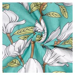 Divine Casa 100% Cotton Single Bed All Season Reversible AC Dohar Floral Print - Teal and White image 2