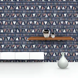 ArtzFolio Printed UV-Resistant Anti-Bacterial Tribal Triangles And Stripes Peel & Stick Wallpaper-image-94