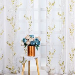 Parda Online Set of 2 Ethnic Motifs Eyelet Sheer Door Curtain-picture-29