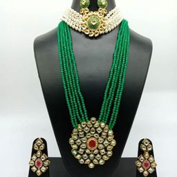 Gyaan Jewels Gold-Plated Stone-Studded Jewellery Set-image-33