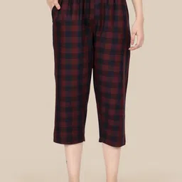 Esplendido Checked Pure Cotton Relaxed Fit Lounge Pants-picture-18