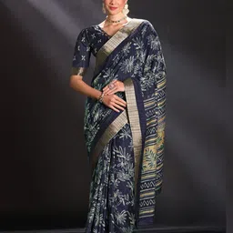 Anouk Rustic Floral Zari Silk Blend Designer Sungudi Saree-picture-20