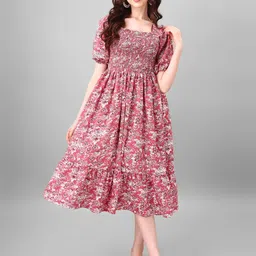 Krunal Raiyani Women Floral Printed Fit & Flare Casual Dress-image-35