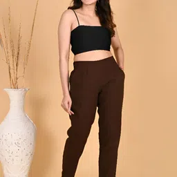 SKYTICK Women Pleated Straight Fit Trousers-picture-30