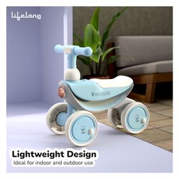 Lifelong Cuppy Kids Ride-On Bike with Music & Lights | Push Ride 1-5 Years | Fun & Safe Toddler Bike | Durable & Lightweight | Indoor & Outdoor Toy Vehicle for Boys & Girls | Easy-to-Ride - Light Blue image 4
