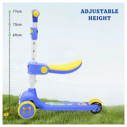 Little Olive Double Deck Scooter with LED Lights Adjustable Handlebar & Lean-to-Steer Technology- Blue image 5