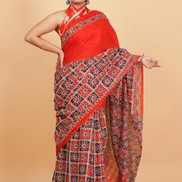 Lovwear Red Pure Cotton Sarees-picture-36