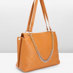 FCUK Geometric Self-Design Shoulder Bag with Chainlink Handle image 4