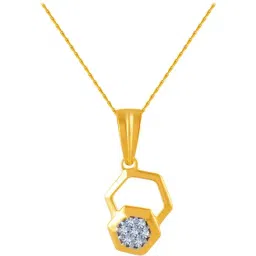 P.C. Chandra Jewellers 14 kt Gold & Diamond Pendant without Chain-image-25