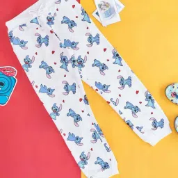 Pantaloons Junior Kids White & Blue Cotton Printed Trackpants-picture-15