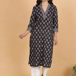 Spring Soul Black Cotton Printed Kurta-picture-18