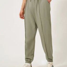 Styli Grey Cotton Relaxed Fit Joggers-image-111