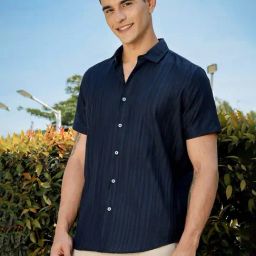 Thomas Scott Blue Slim Fit Stripes Shirt-image-90