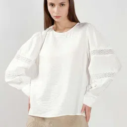 Vero Moda White Regular Fit Self Pattern Top-image-31