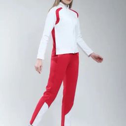 Rock.It White & Red Regular Fit Color-Block Tracksuits image 4