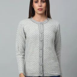 Cantabil Grey Self Design Cardigan-image-17