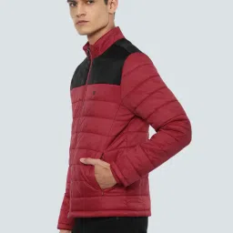 Louis Philippe Maroon Regular Fit Colour Block Jacket image 3