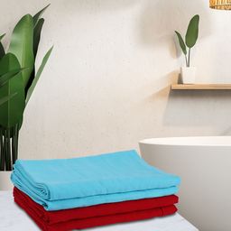 BIANCA LORENA Unisex Set Of 4 Solid 300 GSM Cotton Quick-Dry One Side Terry Towels-3