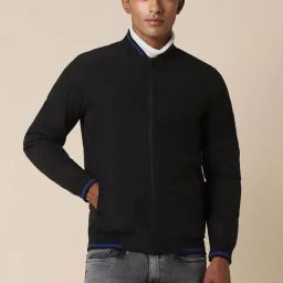 Allen Solly Black Regular Fit Bomber Jacket-image-90