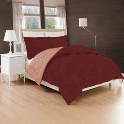 Doristyle Red 250 GSM Checked Microfiber Single Bed Comforter-picture-2