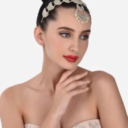 Zaveri Pearls Gold Tone Bridal Kundan Push Back Mathapatti Style Maangtikka-ZPFK13065-image-48