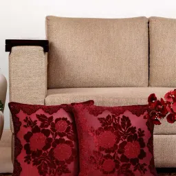 HOSTA HOMES Maroon Velvet Cushion Covers - Set of 2-27