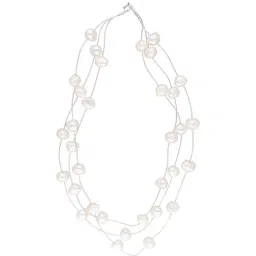 Sri Jagdamba Pearls Navishka Silver & Pearl White Classic Necklace-picture-40