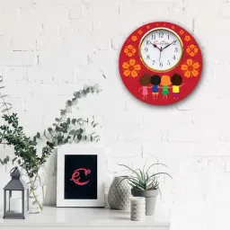 eCraftIndia Friendship Theme Wooden Colorful Round Wall Clock-picture-35