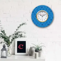 eCraftIndia Moustache and Love Theme Wooden Colorful Round Wall Clock-image-33