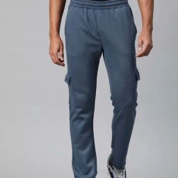 ALCIS Blue Regular Fit Sports Cargo Trackpants-image-69