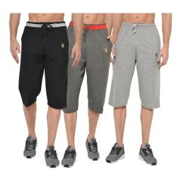 Vimal Jonney Multicolor Regular Fit Capris - Pack of 3-image-83