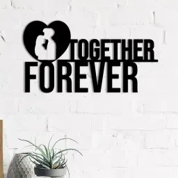 eCraftIndia Black MDF "Together Forever" Wall Art Cutout-14
